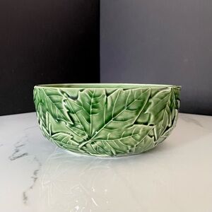 8" Green Maple Leaf Serving Bowl - Bordallo Pinheiro